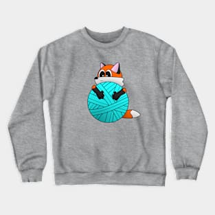 a tiny fox with yarn Crewneck Sweatshirt